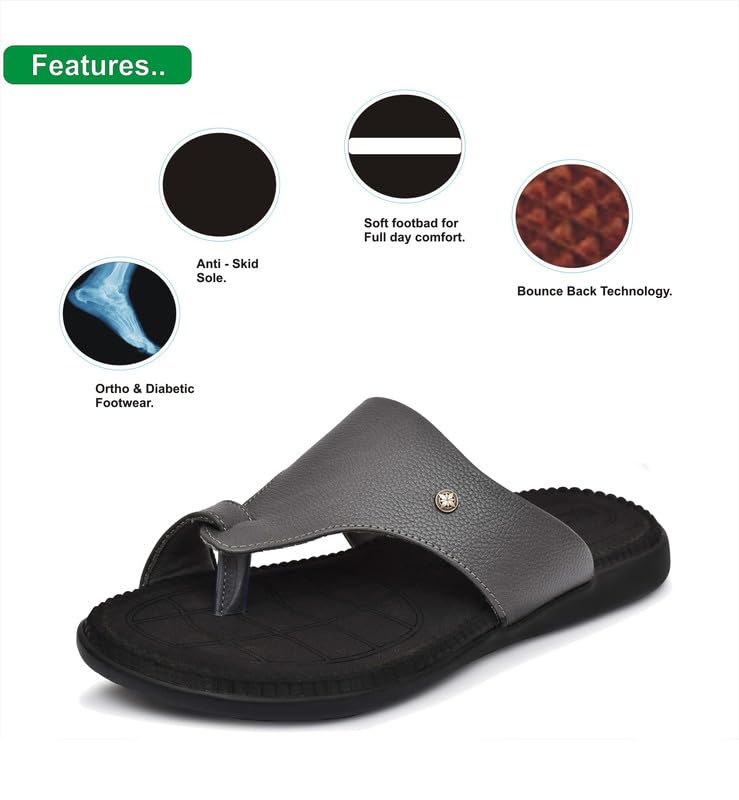 Image of HEALTH FIT Ortho Care Super Extra Soft Anti-Skid Doubleu Flip-Flops Orthopedic Chappal /Slipper Breathable Soft Sole Ultra-Lightweight Slipper for Men's 7016