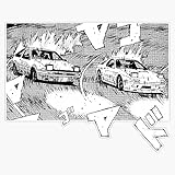 Initial D Fujiwara Takumi and Takahashi Keisuke Manga Sticker Vinyl Waterproof Sticker Decal Car Laptop Wall Window Bumper Sticker 5'