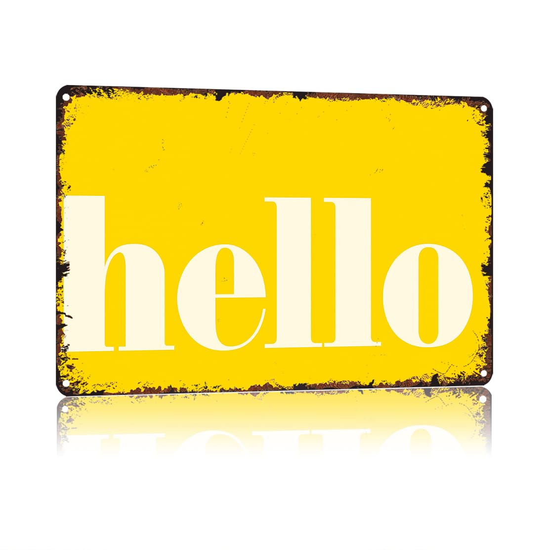 peiyeety Hello Funny 8x12 Inch Aluminum Vintage Metal Tin Signs-For Living Room Kitchen Bedroom Patio Porch Men'S Nest Wall Decore