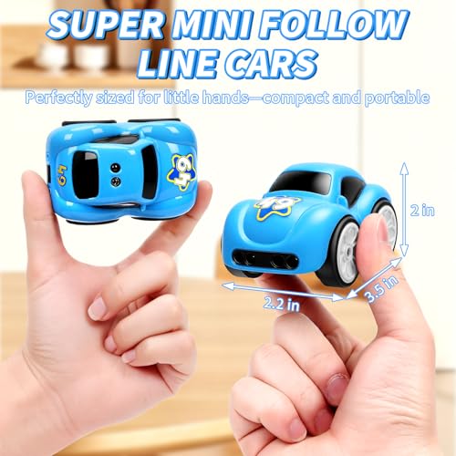 Image of Automatic Line Following Car, 2.4Ghz Smart Sensor Super Mini Cars, Gestures Inductive Car that Follows Drawn Line, Smart Automatic Avoidance Desktop Vehicle