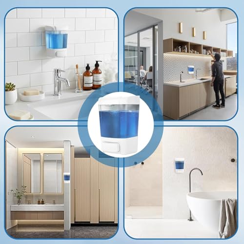 Manual Soap Dispenser Wall Mount - Commercial Hand Soap Dispenser 800ml/27.05oz,Shower Soap Dispenser for Bathroom Kitchen Hotel,White by LOYUKT - Image 9