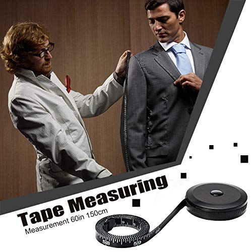 Zfbb1 Pcs Tape Measure For Body Cloth Ruler Measuring Tape For Sewing Tailor Fabric Measurements Tape Retractable Dual Sided Black 60-Inch #TOP3