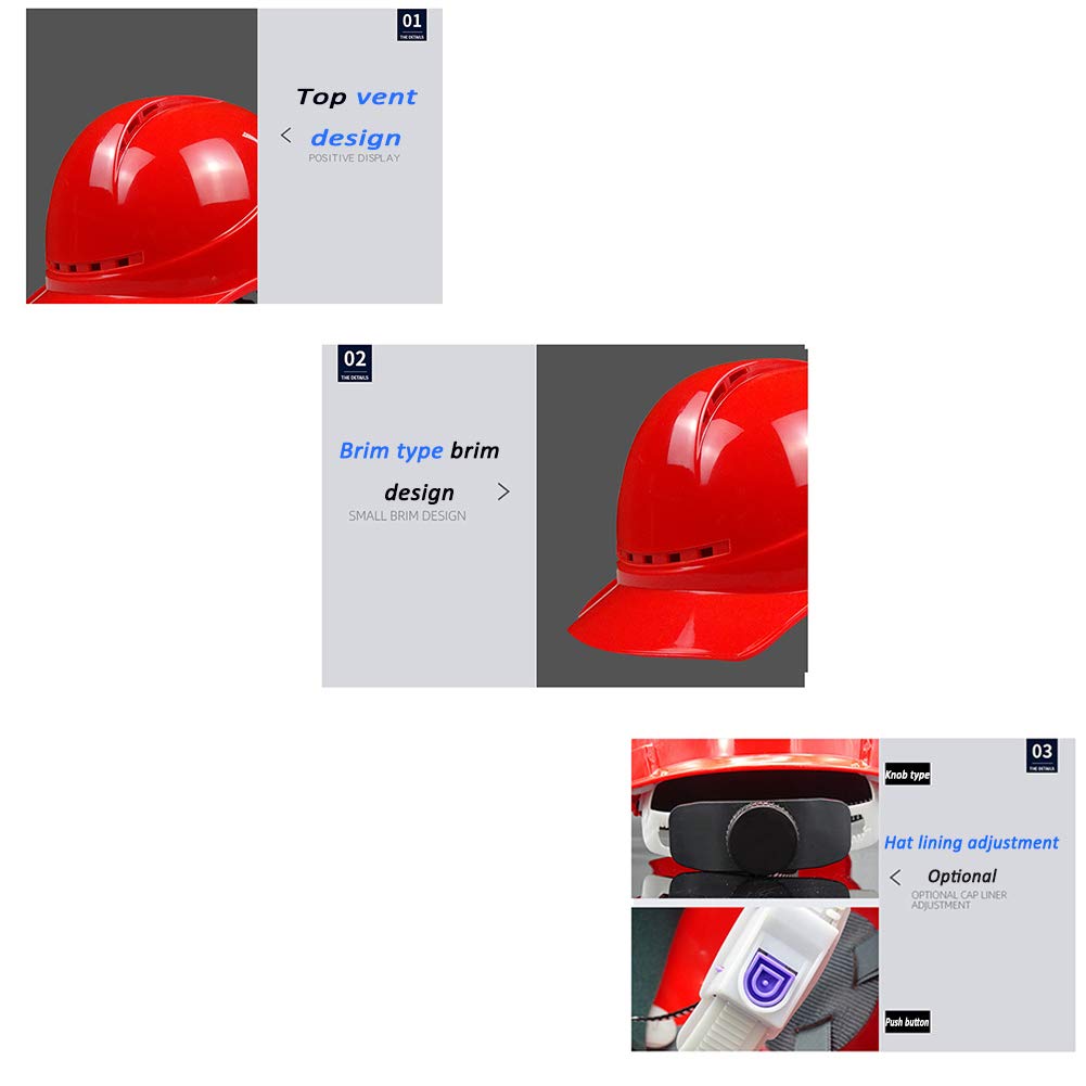 Casco de Seguridad Industrial, Casco de construcción rígido, arnés de 4 Puntos, Casco de Protección, Casco de Trabajo Casco