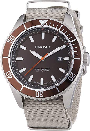 GANT Seabrook Military - Reloj Analógico de Cuarzo para Hombre, Correa de Nailon Color Gris