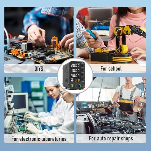 Image of DC Power Supply Variable, 0-30V 0-10A Switching Bench Power Supply with 20W USB & Type-C Quick-Charge, Encoder Corase & Fine Adjustment Knob, Output Switch, 4-Digit LED Display - SPS-3010V