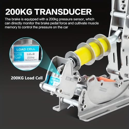 Image of Simjack UT Pedal Sim Racing Pedals 200KG Load Cell Brake Pedal PC Racing Simulator Pedals Pressure Sensor HE Hydraulic System (UT-P2-H2)