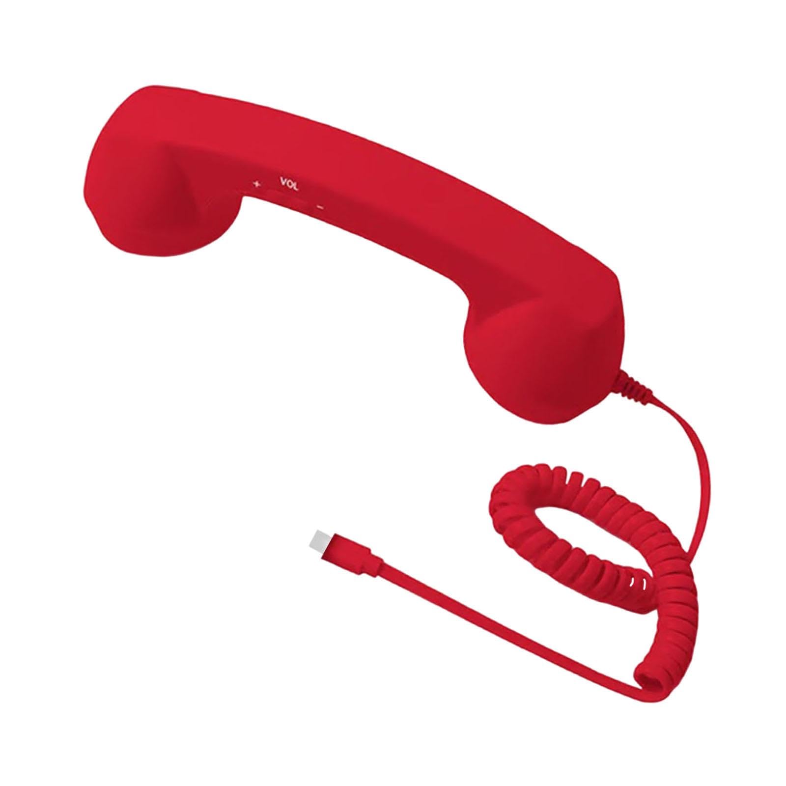 Retro Phone Handset Phone Receiver for Mobile Phone Meetings All Smartphones red-Consumer Electronics - Home Telephones & Accessories - Corded Telephones-picture-16