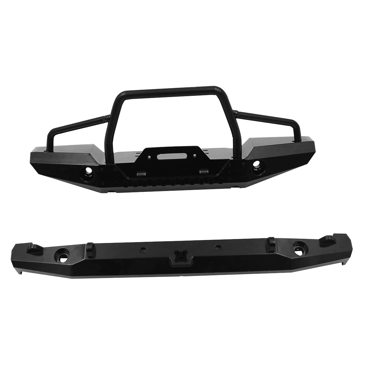 WANGCL RC Auto Metallstoßstange nachrüstbar mit Winde Front- und Heckstoßstange mit LED Licht D Schäkel für RC Auto RC Crawler kompatibel mit TRX-4 Axial SCX10 90046