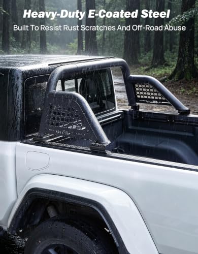 Image of JOYTUTUS Roll Bar for Mid-Size Trucks, Adjustable Truck Bed Sport Bar Chase Rack with MOLLE Panels, No-Drill E-Coated, Compatible with Tacoma Colorado Canyon Frontier
