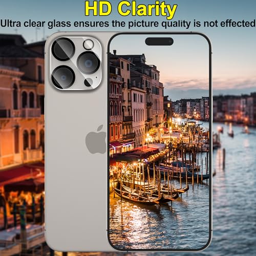 Image of 4youquality Back Camera Lens Protector for - 1 Pack | 9H Tempered Glass Camera Guard | Military-Grade Protection, Ultra Clear HD, Bubble-Free Easy Installation, Case Friendly Design (iPhone 15 Pro)