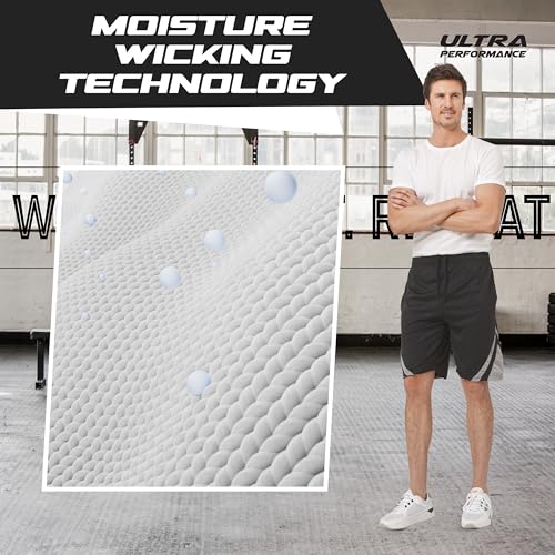 Ultra Performance 5 Pack Mens Shorts, Athletic Gym Shorts Workout Basketball Shorts for Men, SM - 5X4