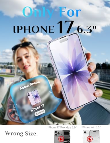 Image of MAGIC JOHN for iPhone 17 Screen Protector Tempered Glass Easy Installation | 2Pack, Auto Dust-Elimination, , Bubble Free, HD Clear, Scratch Resistant, 6.3 inch