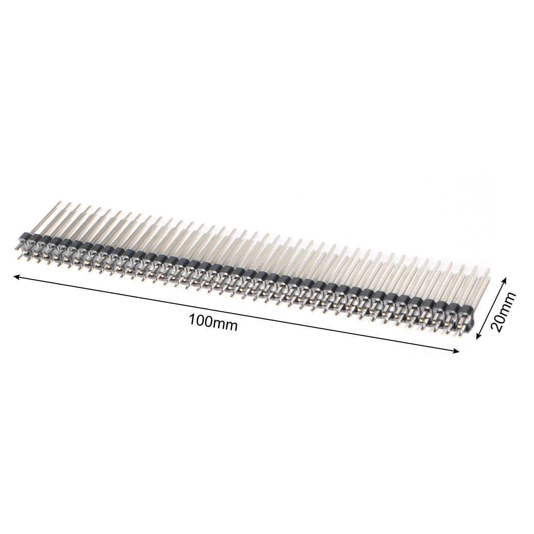 Lot De 12 Connecteurs Broches Mâles 2x40 Pins (80 Broches) 2.54mm Double Rangée – Droit, 100mm, Idéal Pour Arduino, Raspberry Pi Et Prototypage PCB