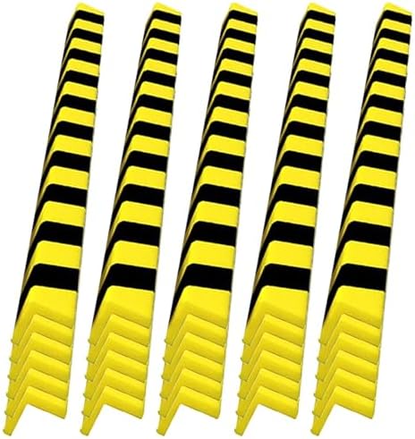 High-Visibility Foam Edge Protectors, 39" Self-Adhesive Corner Guards with Black & Yellow Stripes, Wall Bumpers for Safety in Warehouses, Offices & Home - 2 Pack