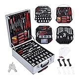  Valise Outils et Accessoires de Bricolage Mallette en Aluminium avec Roulettes 899 pièces