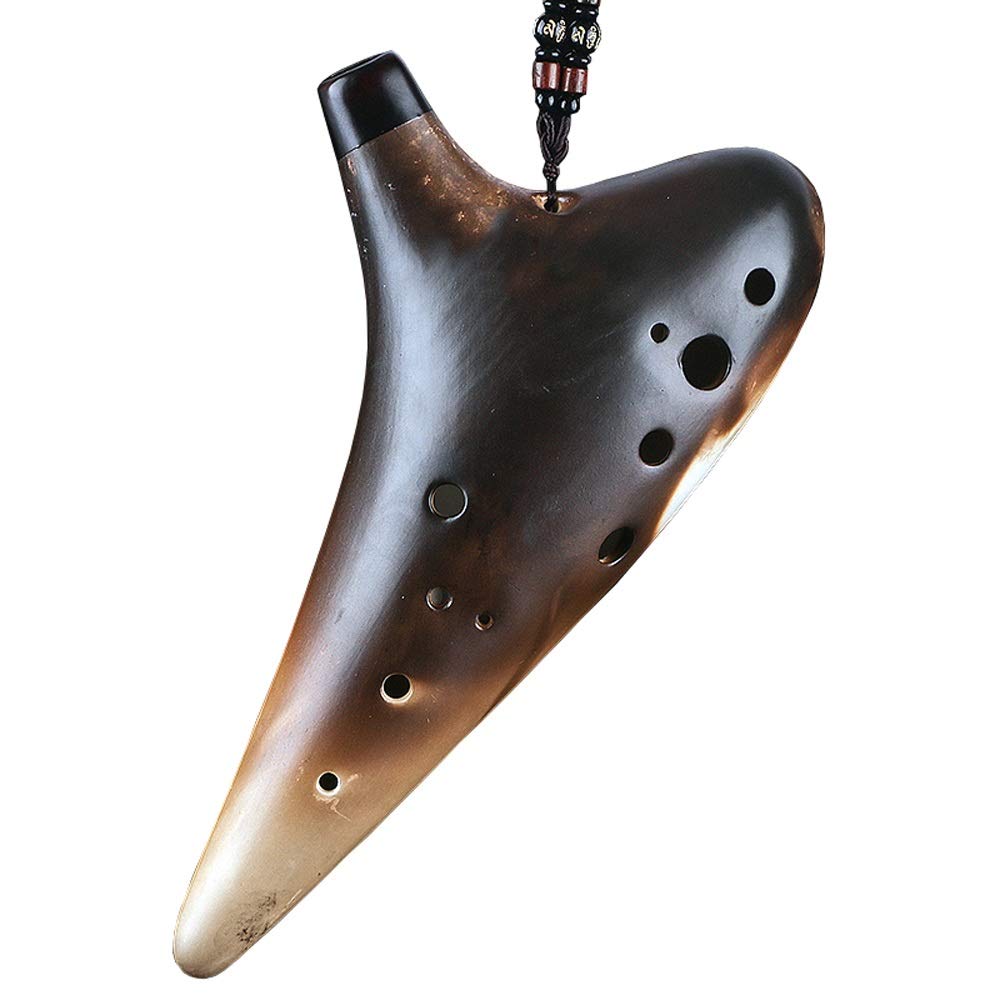 HCZKIUJY Ocarina Flute 12 Holes Wood Grain Alto Ocarina Musical Instrument 12 Hole Alto F Playing Musical Instrument Beginner Ocarina Self-use Instrument 12 Hole AF