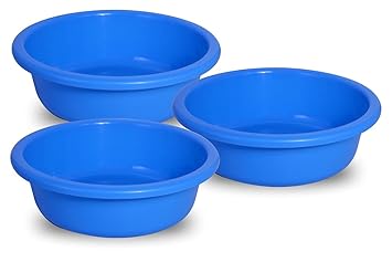 Wonder Homeware Bowl 8 Heavy Quality Bowl Set, 3 pc Bowl 7 LTR, Blue Color, KBS06662 (Blue)