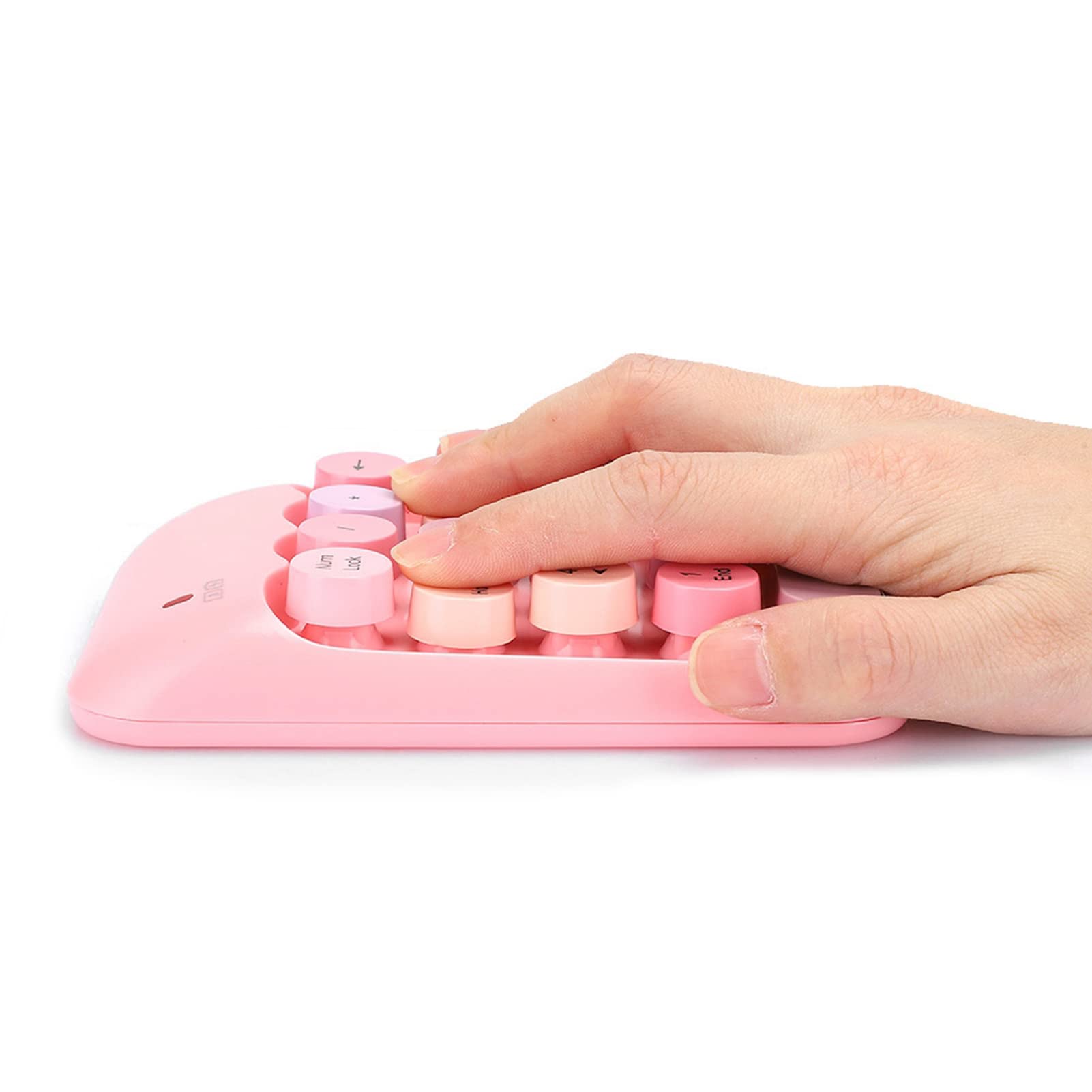 Mrisata Mini Clavier Numérique Sans Fil 2.4G Rose Vintage - 18 Touches Étanché, Rétro Éclairage, Pour Comptabilité, Bureau, Ordinateur Portable