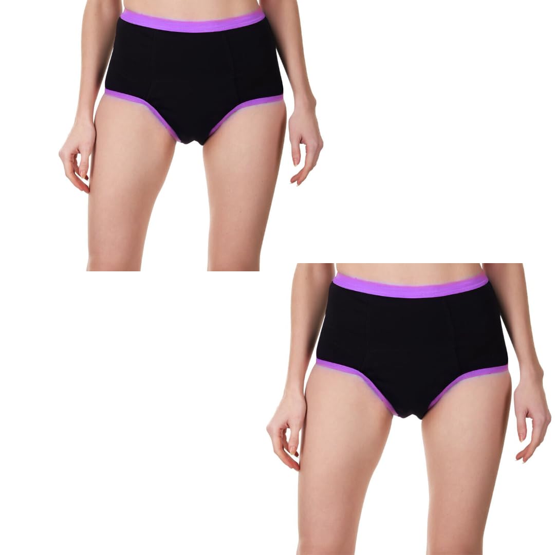 Women’s Period Panties I Highrise I Pack of 2 I for Medium to Heavy Flow I Menstrual Underwear I Leakproof and Reusable Women’s Period Panties I Highrise I Pack of 2 I for Medium to Heavy Flow I Menstrual Underwear I Leakproof and Reusable