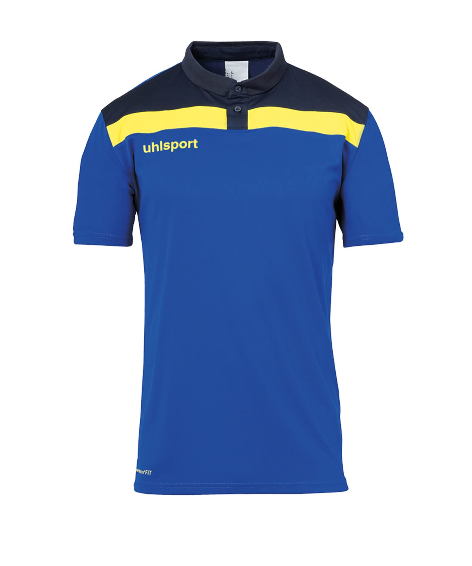 Uhlsport Offense 23 Polo Children's Polo - Azure/Navy/Lime Colored, 140