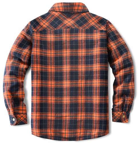 Image of Men's Sherpa Cotton Flannel Shirt Jacket Plaid Button Coat Pocket
