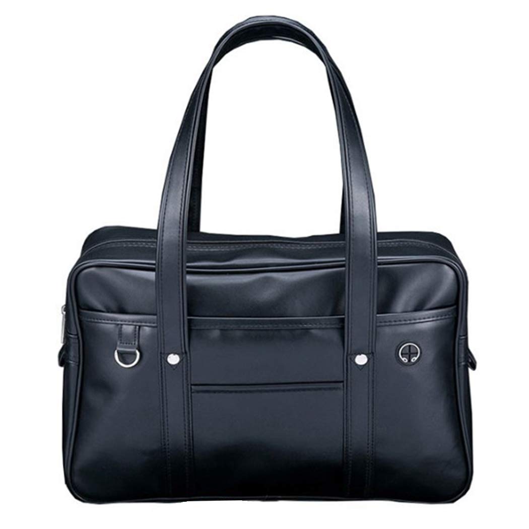 Dorakitten Unisex Briefcase Bag Big Capacity Faux Leather Shoulder Bag Office Bag Office Bag for Men Leather Briefcase for Men Faux Leather Black-image-32
