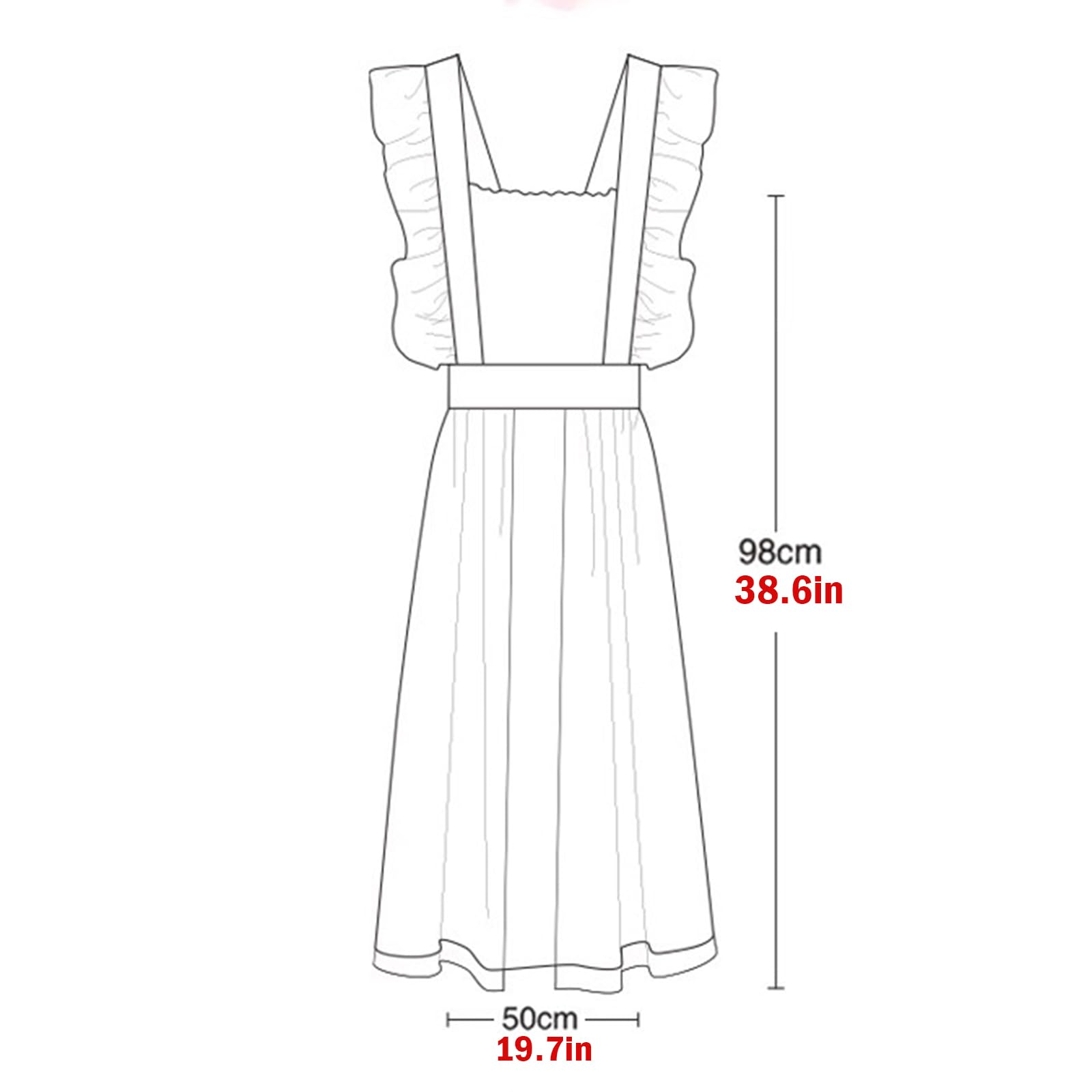 Delantal Mujeres, Vestido De Encaje Cruzado Ajustable Delantal para Jardinería, Cocina, Limpieza, ManicuraWhite,One Size