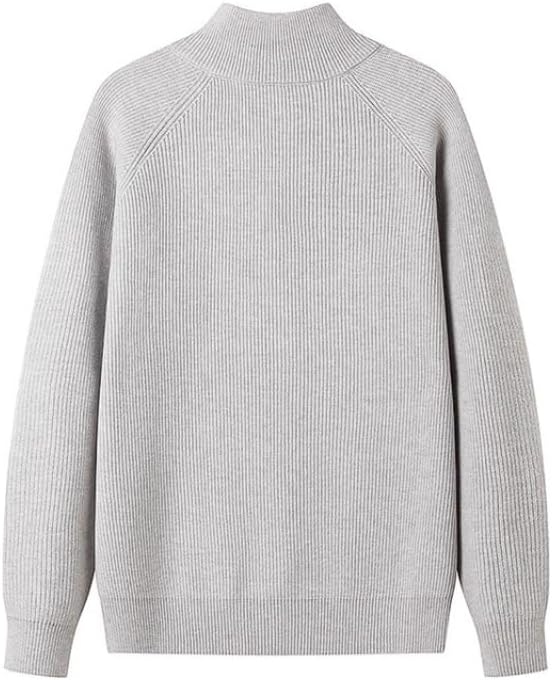 Knitted Sweater Men's Retro Winter Thick Zipper High Neck Sweaters