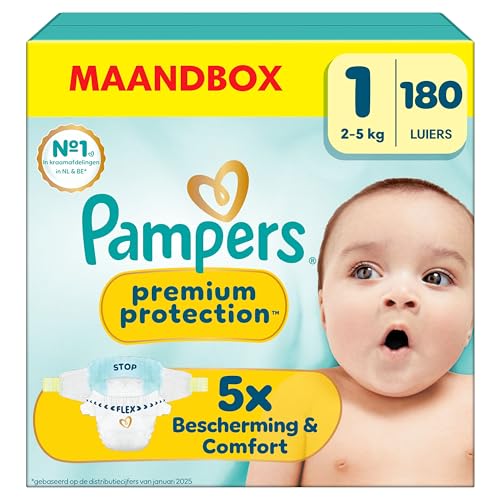 Pampers Premium Protection Maat 1, Luiers 180 Stuks