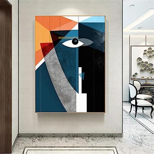 Peinture Toile Visage Géométrique KEBIA art abstrait haute définition pour salon moderne