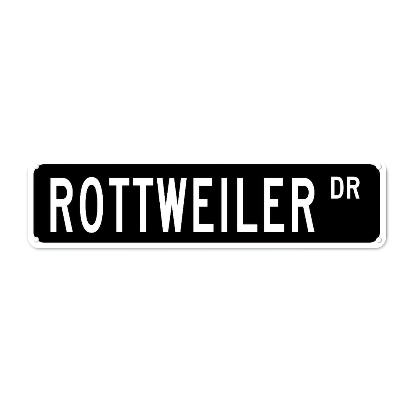 Rottweiler DR Retro Tin Signs Aluminum Metal Sign Plaque for Home Bedroom Garden Wall Living Room Pub Club Decor 4x16 Inch