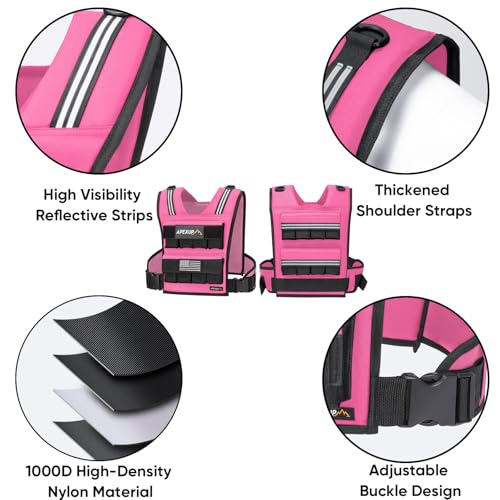 Image of APEXUP Adjustable Weighted Vest Men 20lbs /30lbs /40lbs Weights with Reflective Stripe, Weight Vest Woman Workout Vest for Strength Training Running Walking