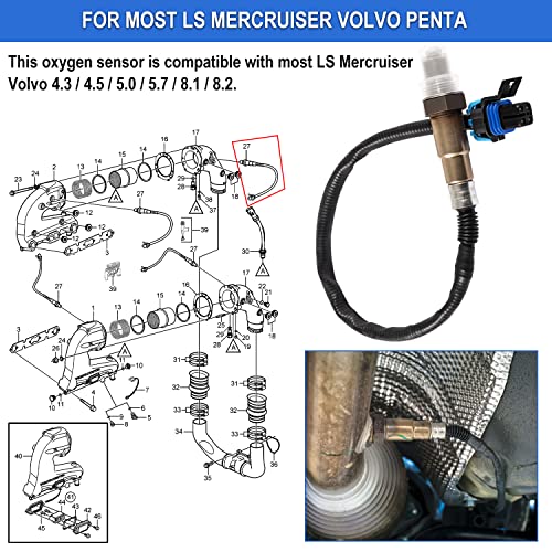 Sensor de oxígeno 3883724 para Mercruiser y Volvo Penta miniatura 2