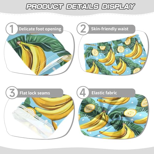 Banana Fruit Green Leaves Girls Leggings Soft Stretch Workout Yoga Dance Pants for Kids Casual Tights3