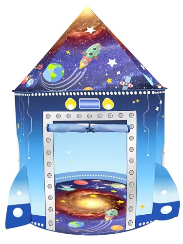 Tienda campaña Cohetes Sala Juegos bebés niños Interior Exterior Nave Espacial Tienda con temática Astronauta Emergente Juguete Espacial portátil Tienda Fiesta Disfraces en Casa Regalo de cumpleaños