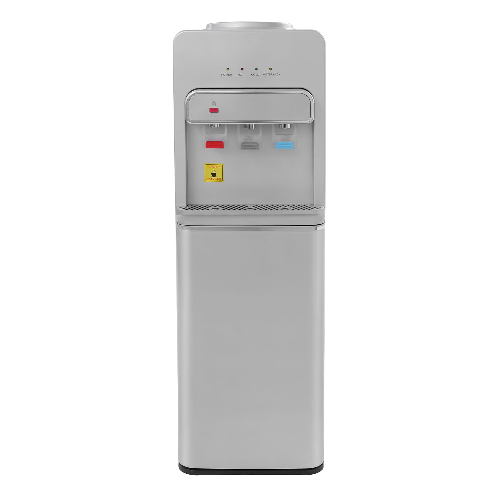 Distributeur d'eau chaude électrique sur pied - 500 W - Avec remplissage au sol - Double fonction chaud/froid - Pour la maison, le bureau, la cuisine - Argenté