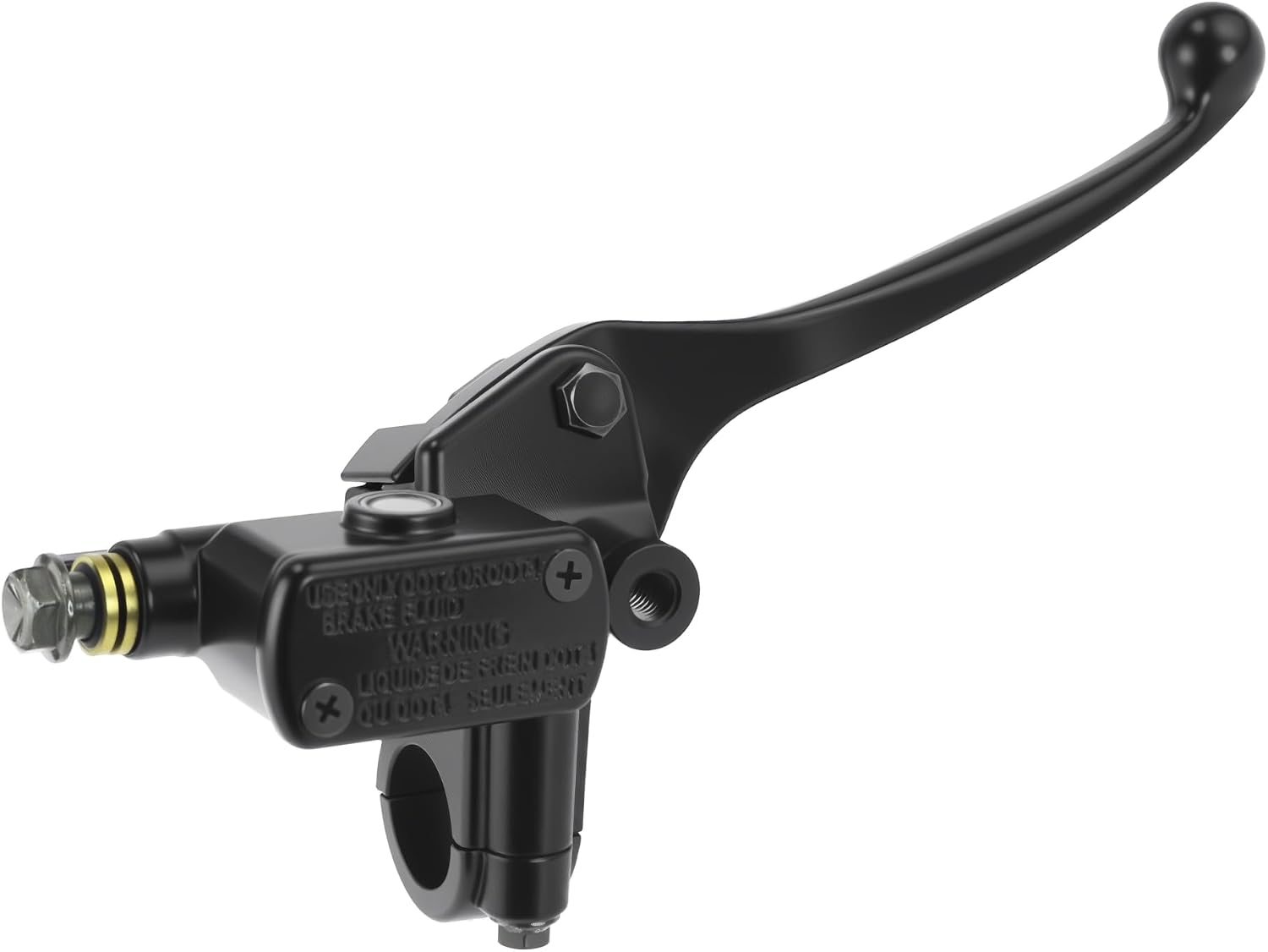 PRO BAT 10mm/0.39" Banjo Front Right Brake Master Cylinder Lever Pump with M8 Mirror Hole for GY6 50cc 80cc 100cc 125cc 150cc 200cc 250cc Scooter Moped ATV Quad Buggy Black 7/8" 22mm