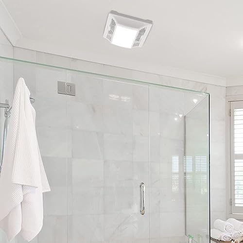 Miniatura 4 de Maxxima Luvoni - Ventilador de escape y ventilación de baño de 90 CFM con luz, funcionamiento silencioso sin ruido, ventilador montado en el techo