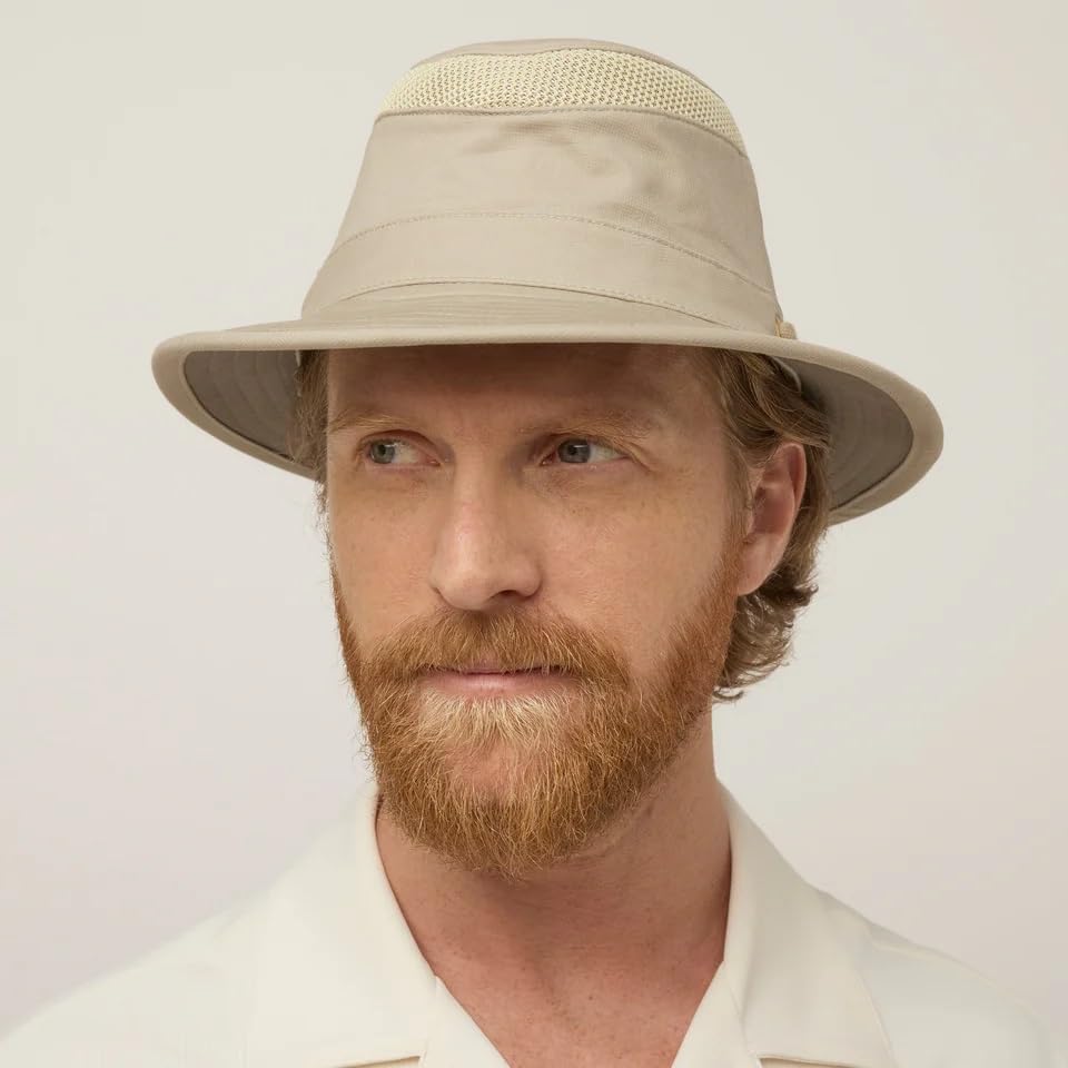 Tilley T5MO Organic Cotton Airflo Hat, Khaki With Olive Underbrim, 7 1/2 - Image 2