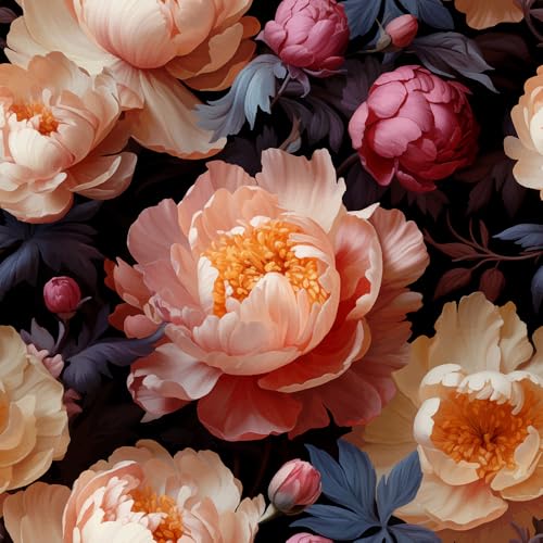 PROLEMIX Vintage Floral Peel and Stick Wallpaper, Pink, Self-Adhesive, Removable, 17.3" x 236,D17