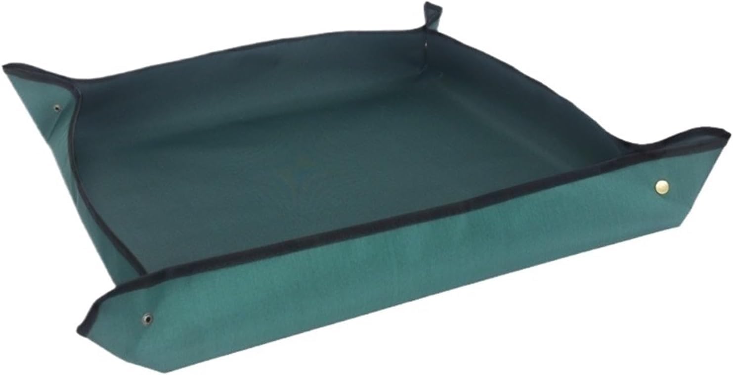 ESESE Foldable Plant Repotting Mat Garden Potting Pad Tray, Gardening Planting Oxford Cloth Waterproof Transplanting Mats Reusable Indoor Balcony For(Green 100x100cm)