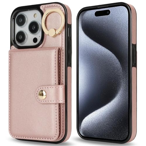 Protection intégrale iPhone 16 Pro Max or rose anti-chute avec anneau de sécurité