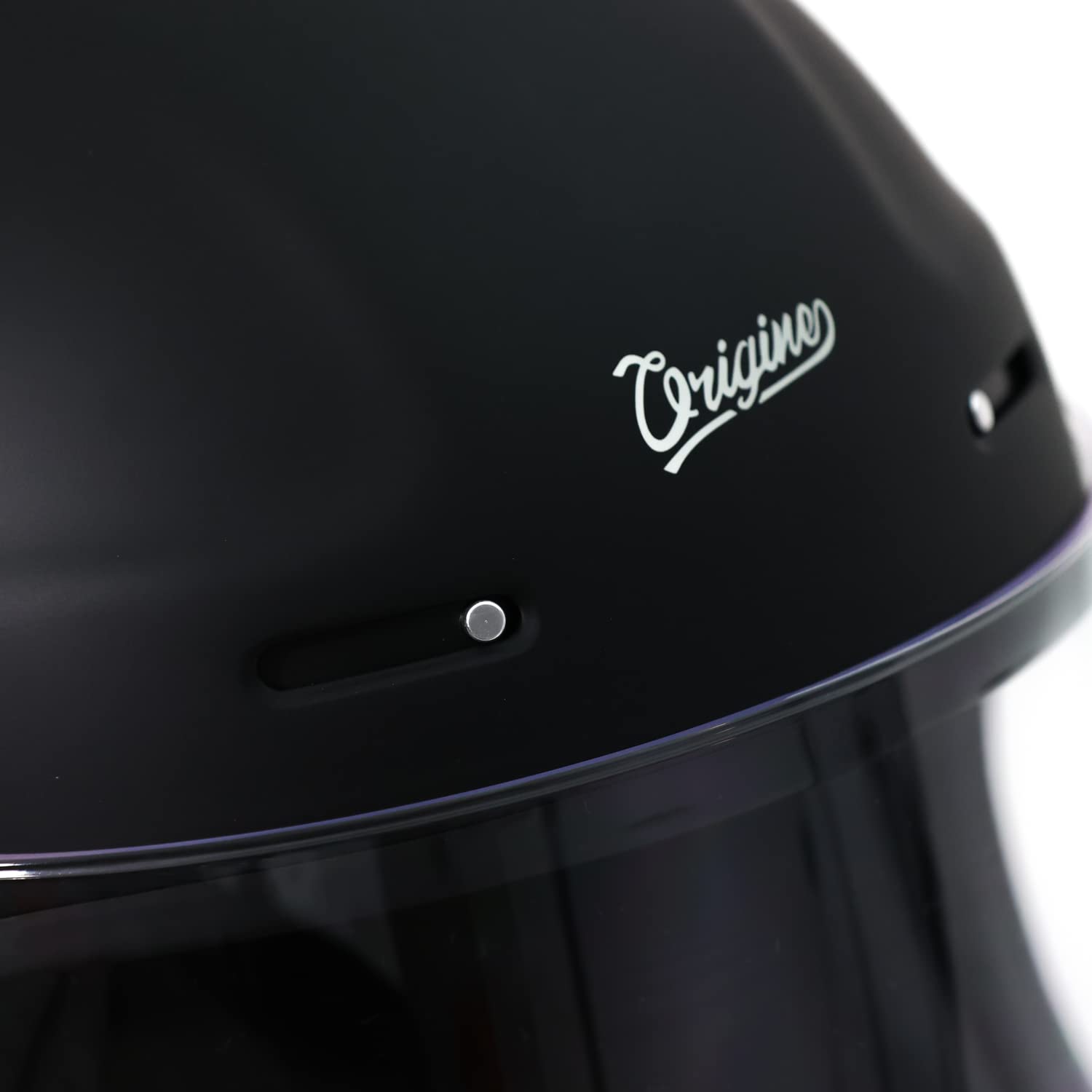 ORIGINE Casco Integral Moto Vintage Homologado ECE Cáscara de Fibra de Vidrio con Visera