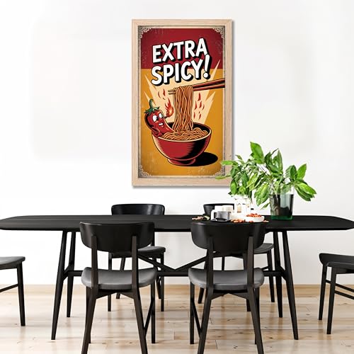 Image of NoWorries Wall art framed painting food posters for cafe decor (Synthetic wood frame) inch300 GSM premium art HD prints inch Wall painting for Home & Kitchen Decor (Pattern illustration)( Set of 1, Framed Painting) (NATURAL, ART-3, 10X19INCHES)