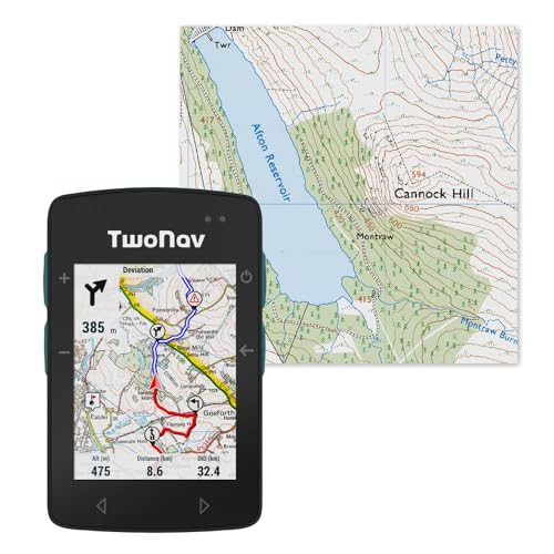 TwoNav Roc + Great Britain Topo Full Map - Ordenador GPS para Bicicleta con Pantalla de 6.9 cm para MTB, Ciclismo, Grava o bikepacking con mapas incluidos. Color Turquesa