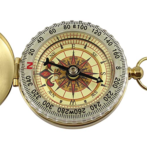 Boussole en laiton de poche style rétro pour navigation outdoor