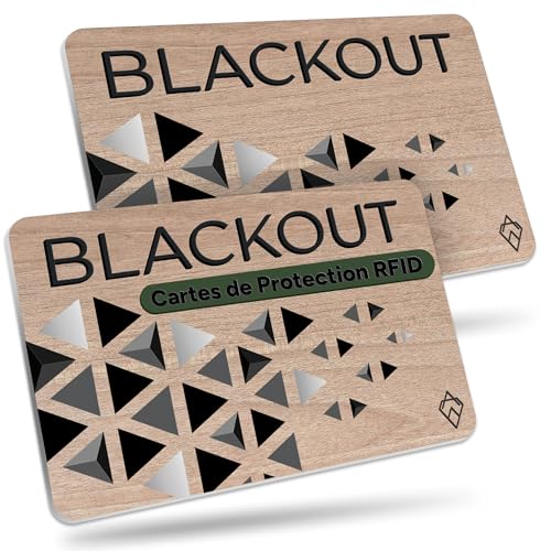 AKIELO Blackout Carte Anti RFID Ultra Fine (Lot de 4) – Anti Piratage Bloqueur pour Protection Carte Bancaire sans Contact – Protège Votre Portefeuille (4...