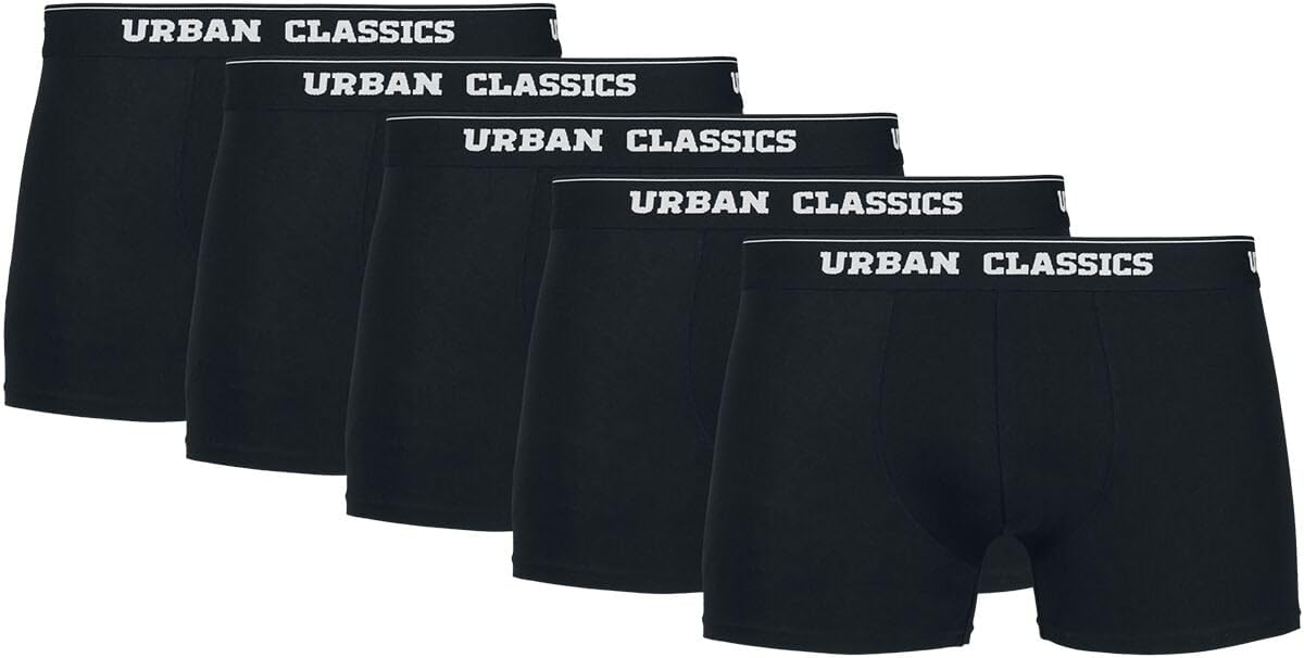 Urban Classics Men's Organic Boxer Shorts 5-Pack, blk+blk+blk+blk+blk, XXL