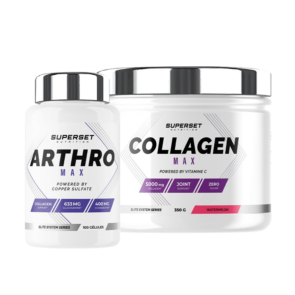 Superset Nutrition | Pack Mobilité - Arthro Max (100 Caps) - Collagen Max (350g) Pastèque | Le pack parfait pour des articulations au top !