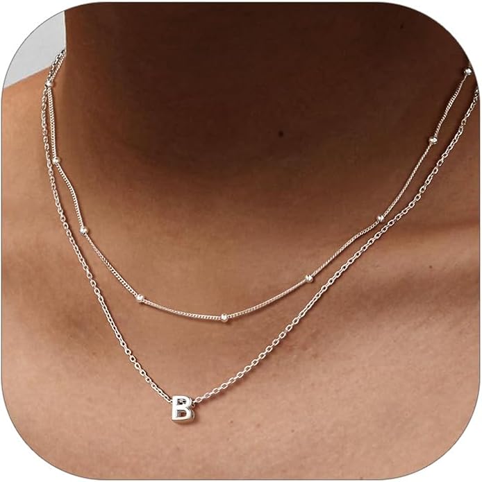 Sterling Silver Layered Initial Pendant